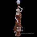 Outdoor Garden Ornament marble statues with the lamps